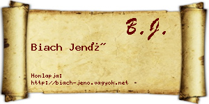 Biach Jenő névjegykártya